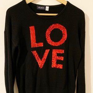 2x$10🎉Children’s Place Love Black Sweater Girls16